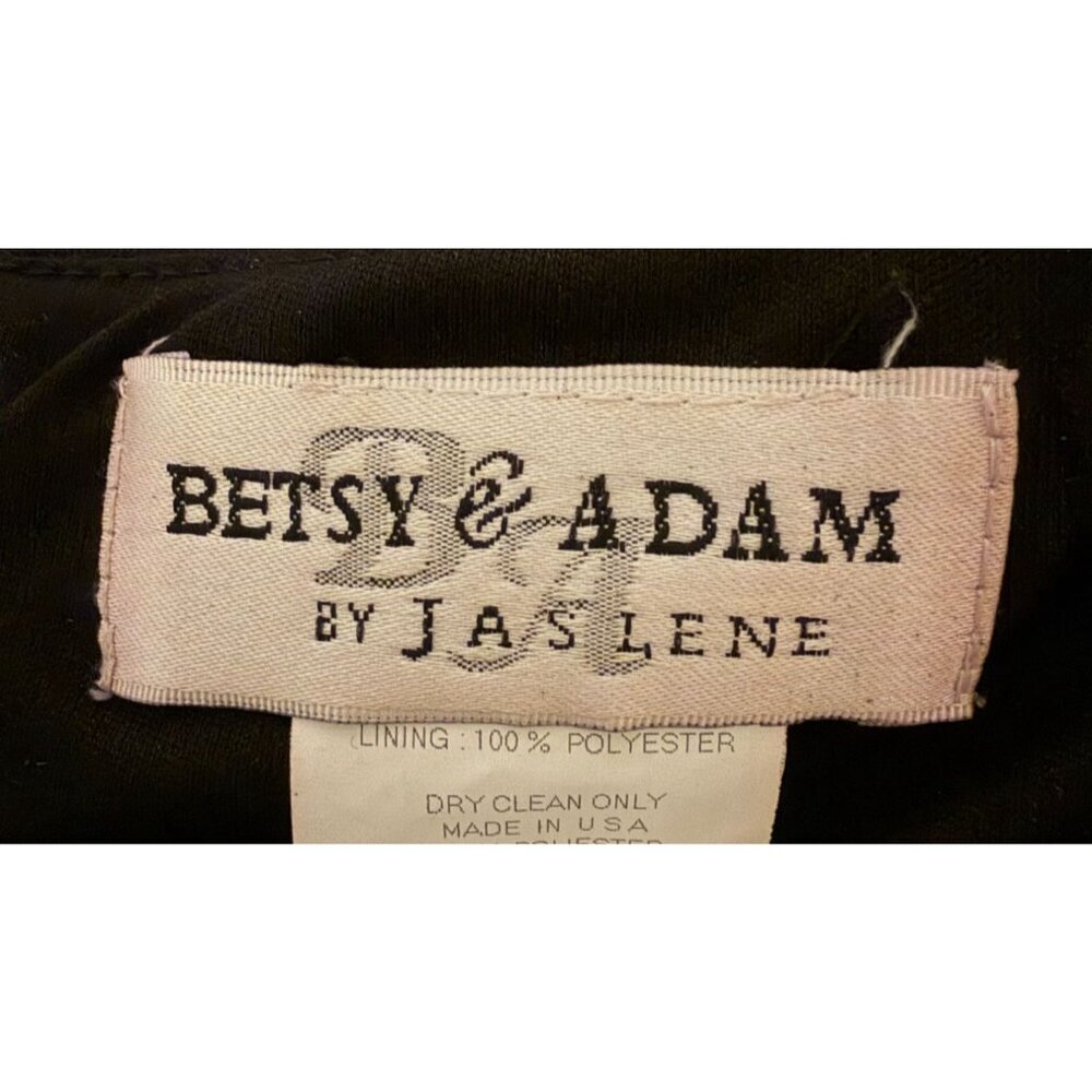 VTG 90s Strapless Prom Dress XS Black White Corset Minimalist Twee Betsy & Adam - Picture 5 of 6